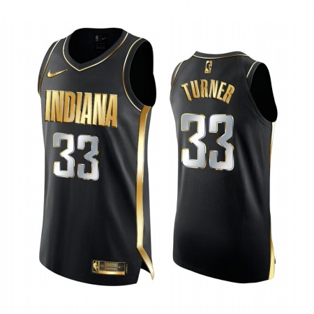 Maglia NBA Indiana Pacers Myles Turner 33 2020-21 Nero Golden Edition Swingman - Uomo